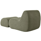 Stylish Minimalist Curved Comfy Accent Chair with Ottoman