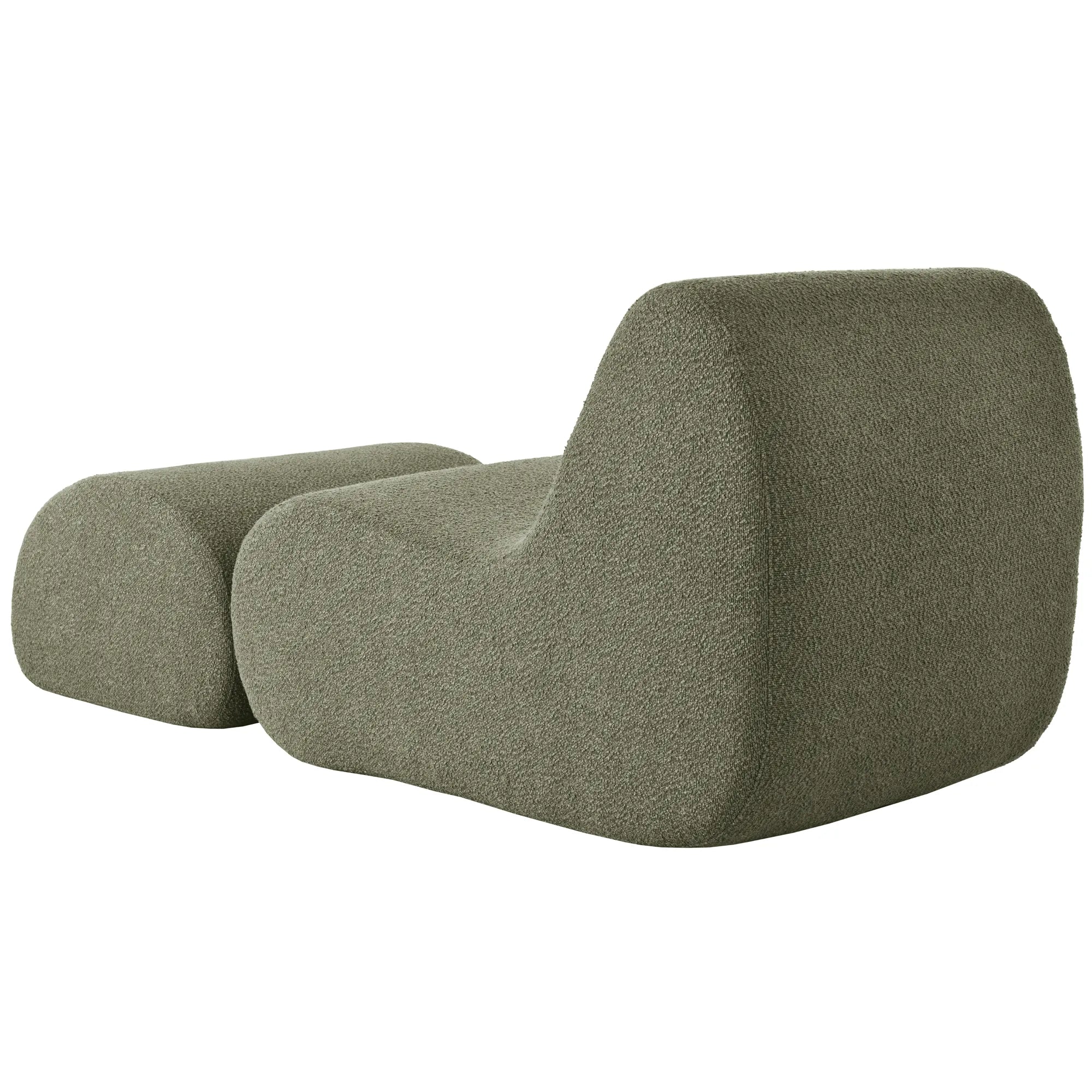 Stylish Minimalist Curved Comfy Accent Chair with Ottoman