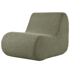 Stylish Minimalist Curved Comfy Accent Chair with Ottoman