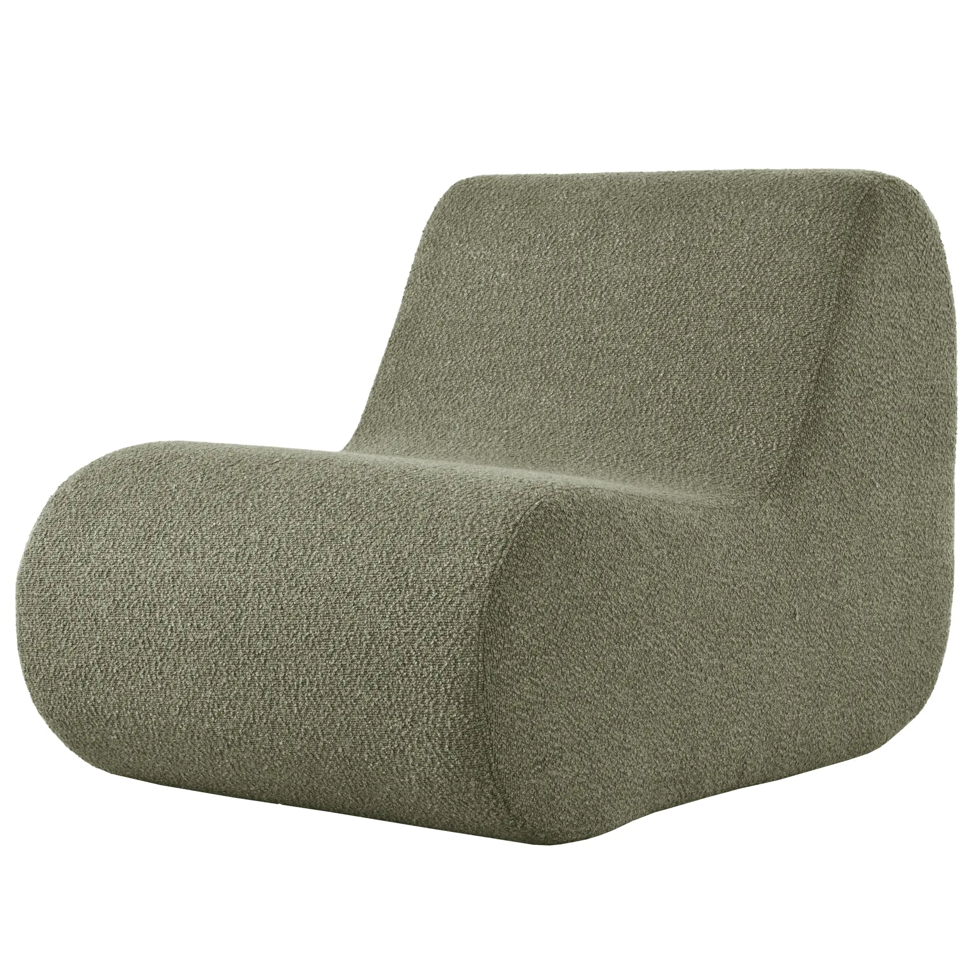 Stylish Minimalist Curved Comfy Accent Chair with Ottoman