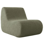 Stylish Minimalist Curved Comfy Accent Chair with Ottoman