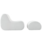 Stylish Minimalist Curved Comfy Accent Chair with Ottoman