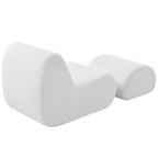Stylish Minimalist Curved Comfy Accent Chair with Ottoman