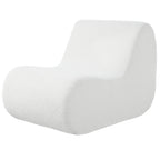 Stylish Minimalist Curved Comfy Accent Chair with Ottoman