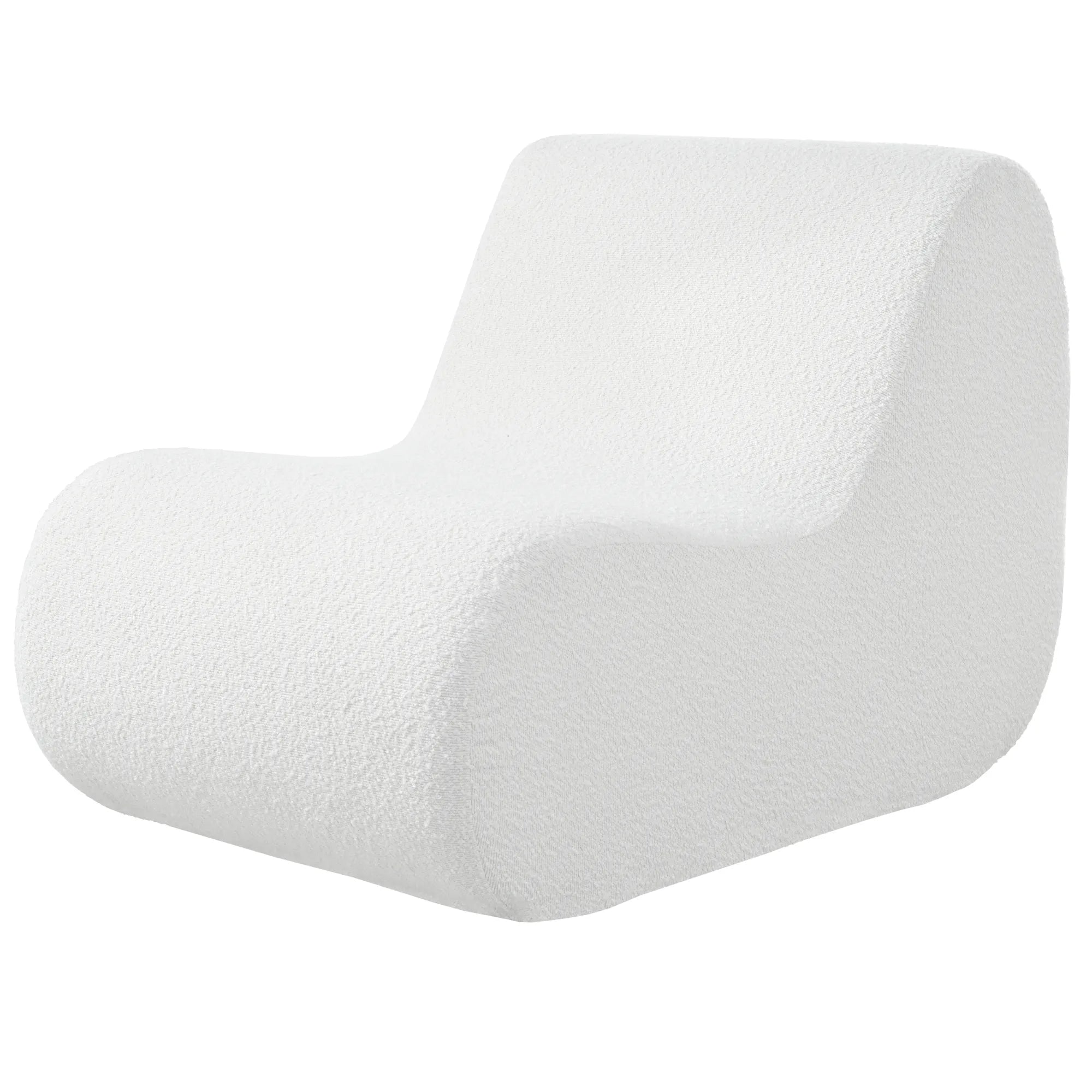 Stylish Minimalist Curved Comfy Accent Chair with Ottoman