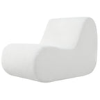Stylish Minimalist Curved Comfy Accent Chair with Ottoman