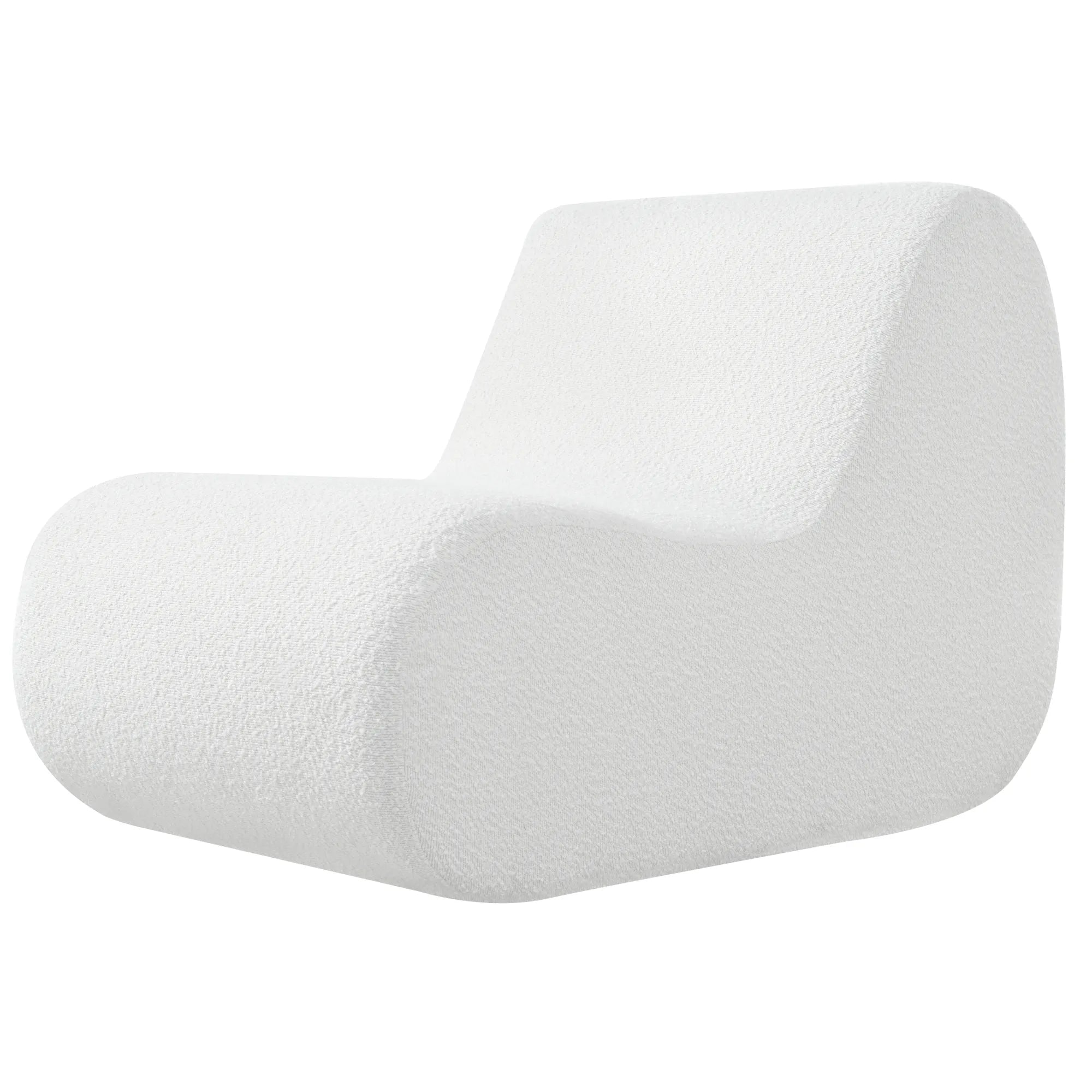 Stylish Minimalist Curved Comfy Accent Chair with Ottoman