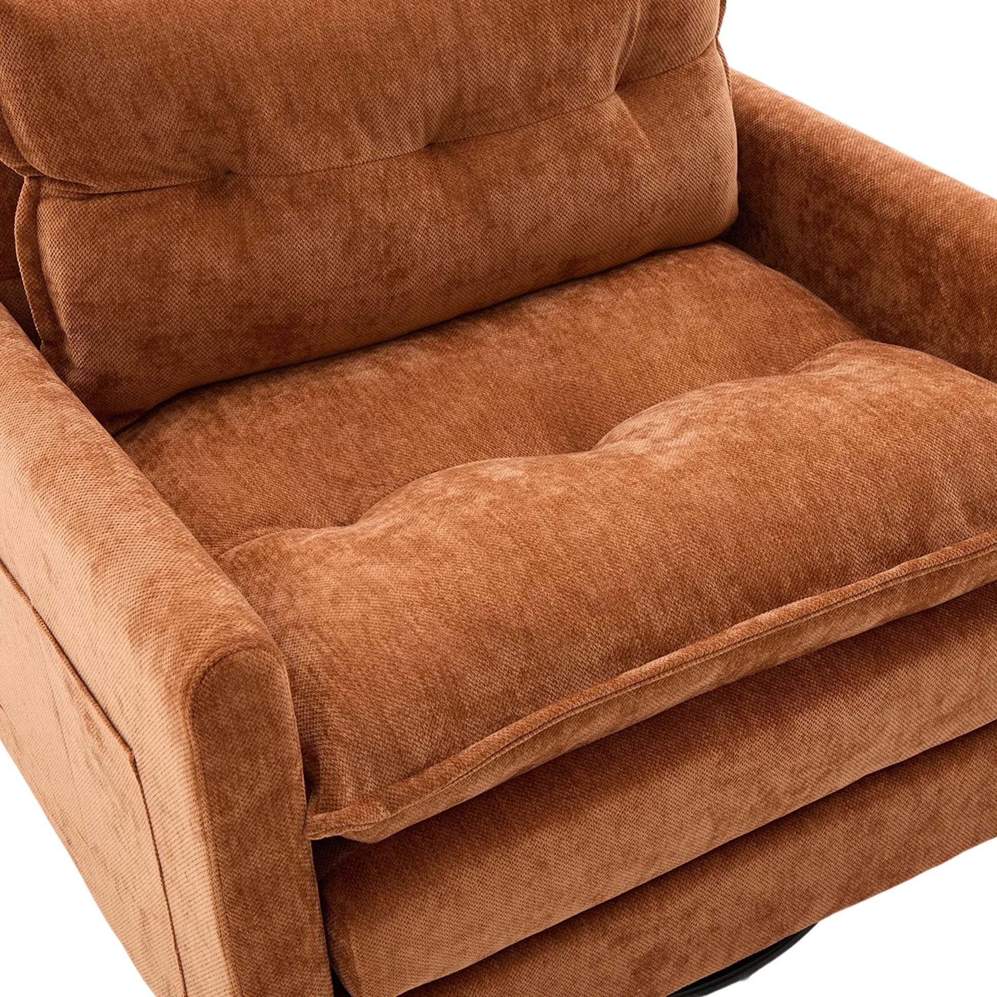 Swivel Barrel Accent Chair, Mid-Century Modern Armchair with Padded Seat