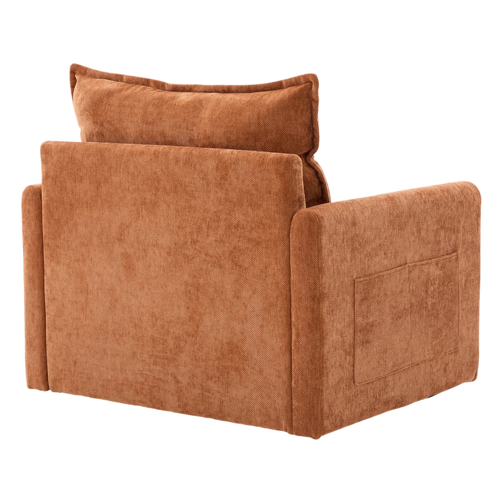 Swivel Barrel Accent Chair, Mid-Century Modern Armchair with Padded Seat