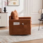 Swivel Barrel Accent Chair, Mid-Century Modern Armchair with Padded Seat