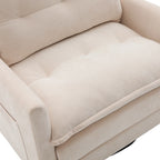 Swivel Barrel Accent Chair, Mid-Century Modern Armchair with Padded Seat