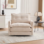 Swivel Barrel Accent Chair, Mid-Century Modern Armchair with Padded Seat
