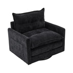 Swivel Barrel Accent Chair, Mid-Century Modern Armchair with Padded Seat