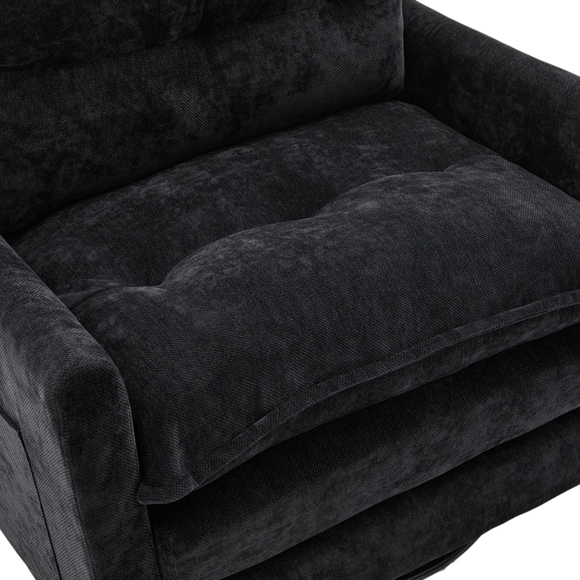 Swivel Barrel Accent Chair, Mid-Century Modern Armchair with Padded Seat