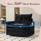 Swivel Barrel Accent Chair, Mid-Century Modern Armchair with Padded Seat