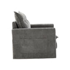 Swivel Barrel Accent Chair, Mid-Century Modern Armchair with Padded Seat