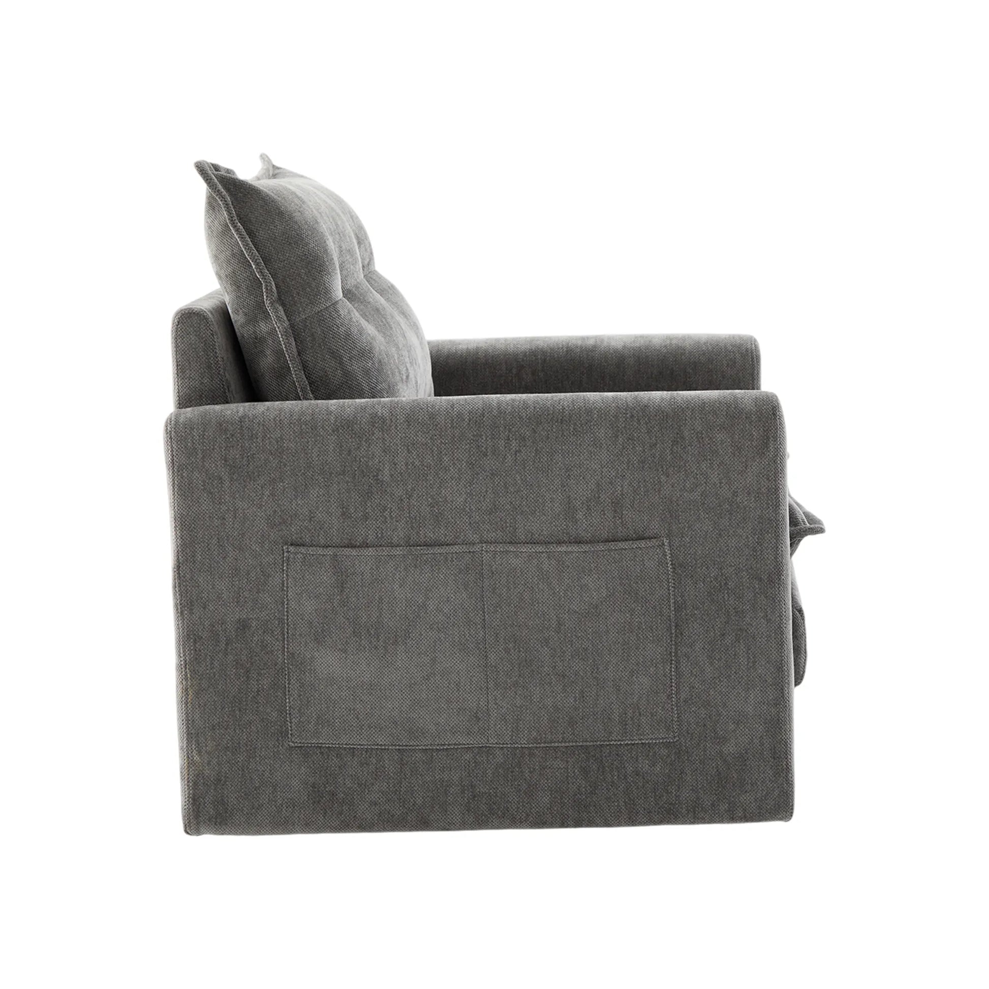 Swivel Barrel Accent Chair, Mid-Century Modern Armchair with Padded Seat