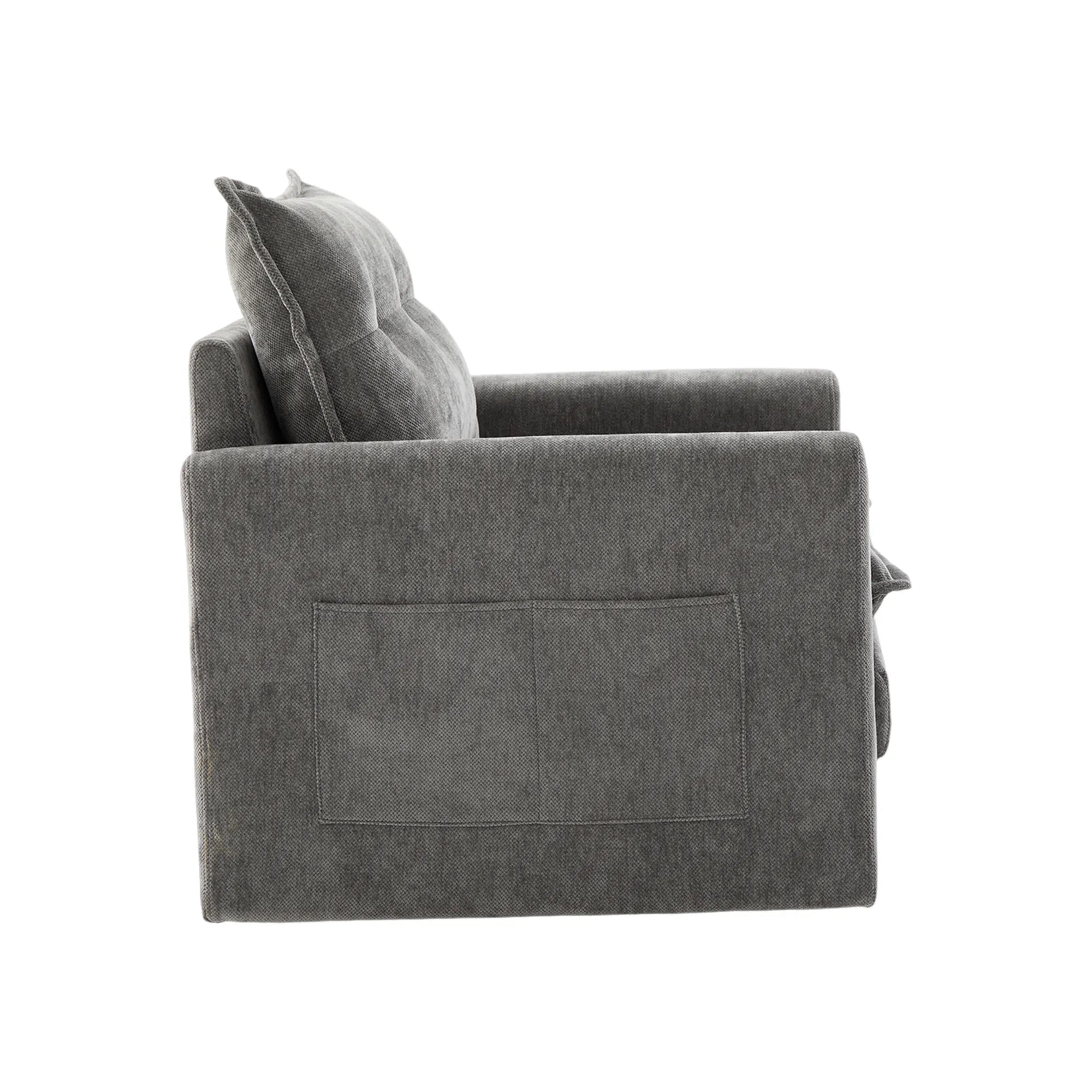Swivel Barrel Accent Chair, Mid-Century Modern Armchair with Padded Seat