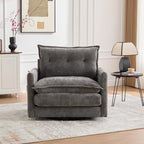 Swivel Barrel Accent Chair, Mid-Century Modern Armchair with Padded Seat