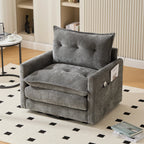 Swivel Barrel Accent Chair, Mid-Century Modern Armchair with Padded Seat