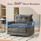 Swivel Barrel Accent Chair, Mid-Century Modern Armchair with Padded Seat