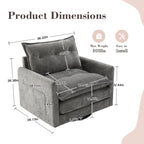 Swivel Barrel Accent Chair, Mid-Century Modern Armchair with Padded Seat