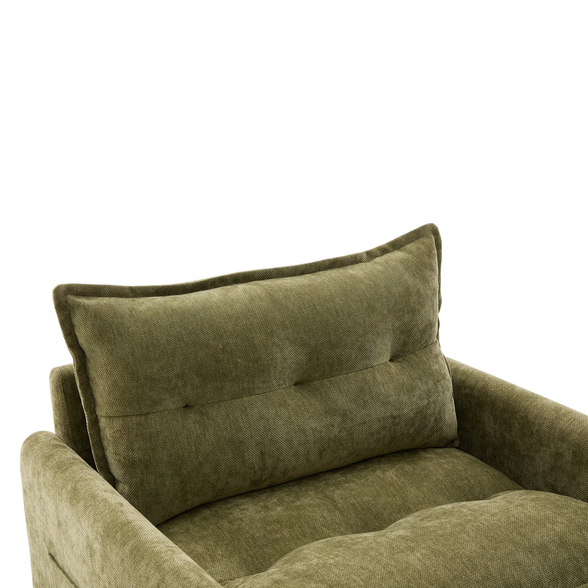 Swivel Barrel Accent Chair, Mid-Century Modern Armchair with Padded Seat