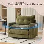 Swivel Barrel Accent Chair, Mid-Century Modern Armchair with Padded Seat