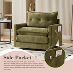 Swivel Barrel Accent Chair, Mid-Century Modern Armchair with Padded Seat