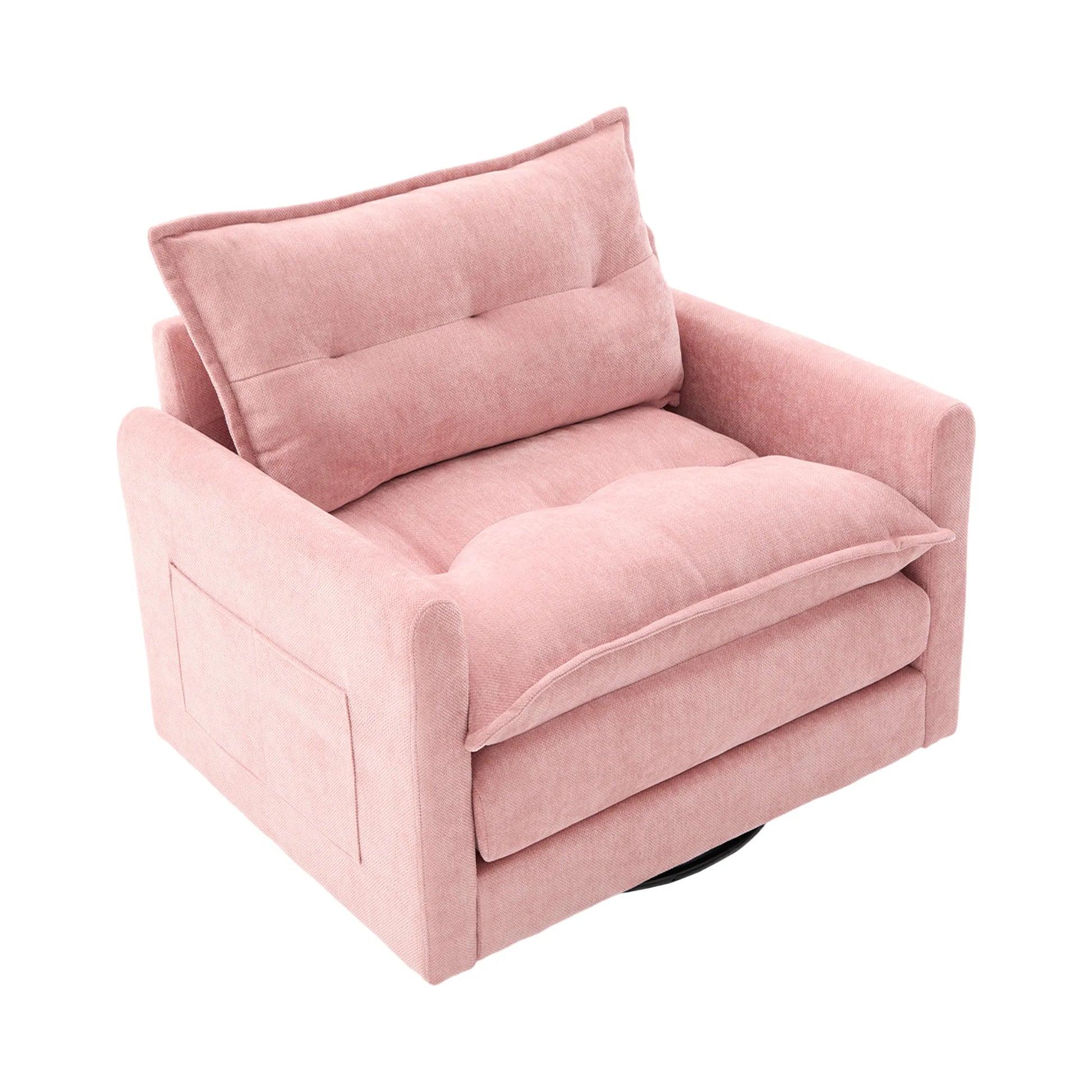 Swivel Barrel Accent Chair, Mid-Century Modern Armchair with Padded Seat