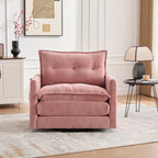 Swivel Barrel Accent Chair, Mid-Century Modern Armchair with Padded Seat
