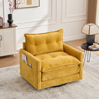 Swivel Barrel Accent Chair, Mid-Century Modern Armchair with Padded Seat
