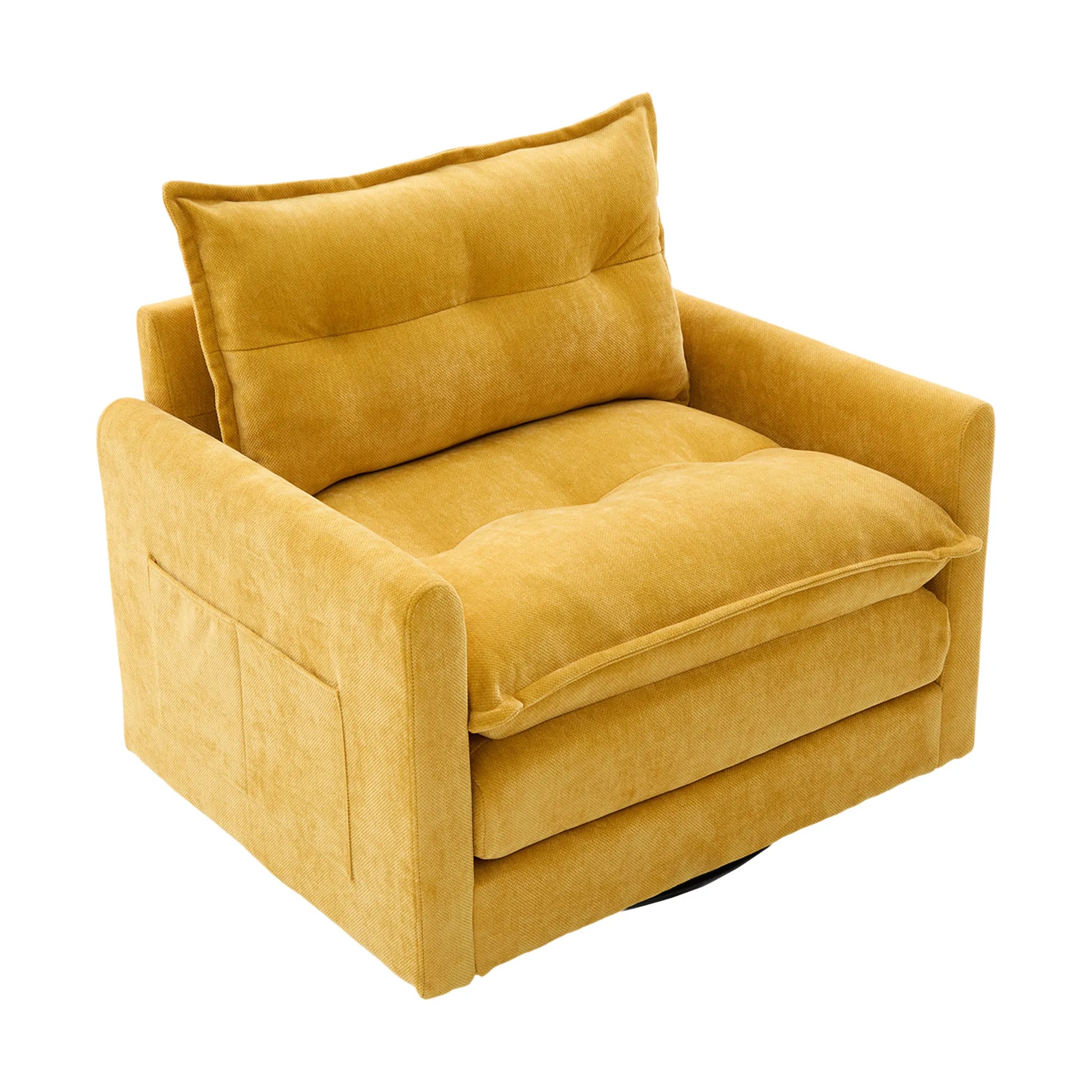 Swivel Barrel Accent Chair, Mid-Century Modern Armchair with Padded Seat