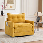Swivel Barrel Accent Chair, Mid-Century Modern Armchair with Padded Seat