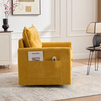 Swivel Barrel Accent Chair, Mid-Century Modern Armchair with Padded Seat