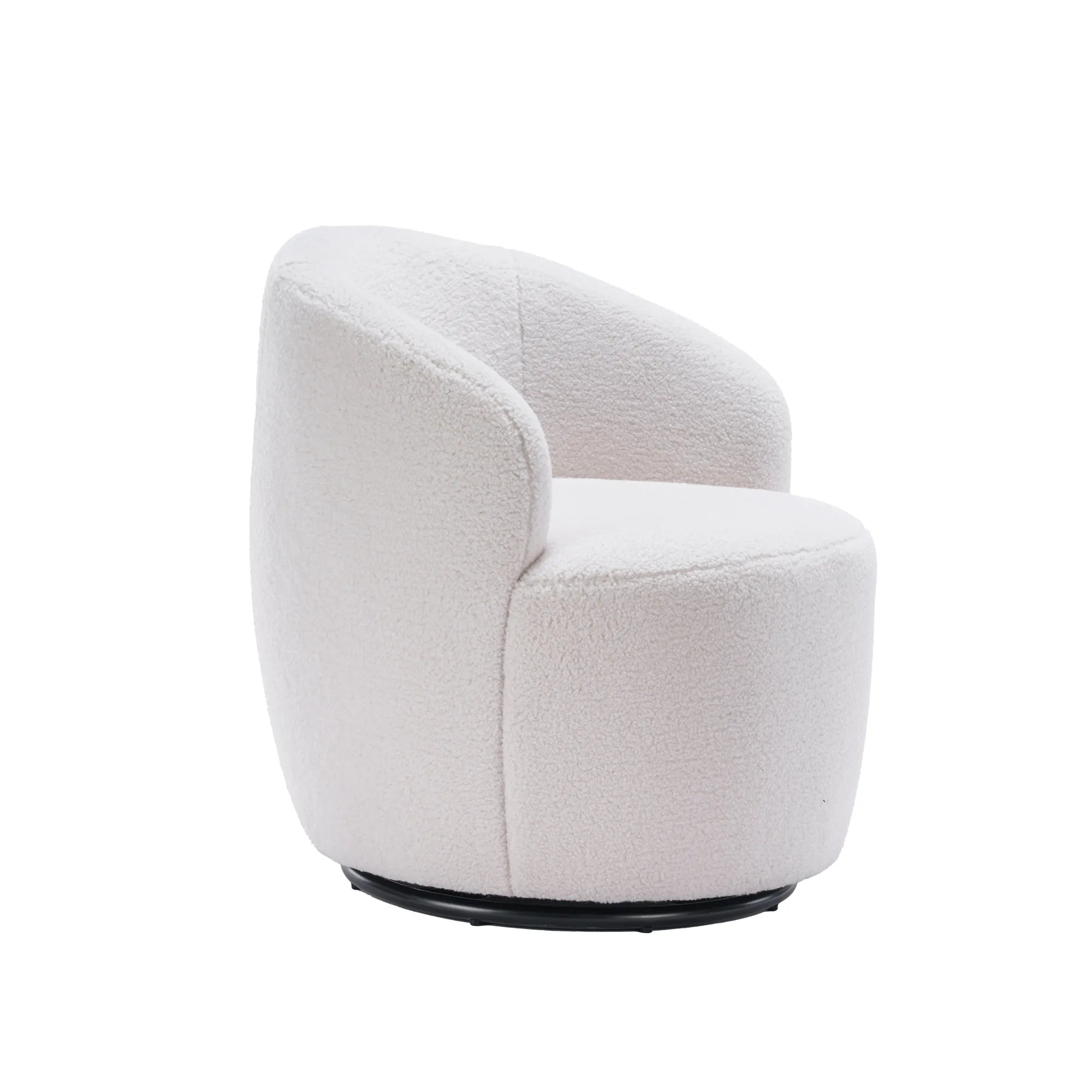 Teddy Fabric Upholstered Barrel Modern Swivel Accent Chair
