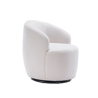 Teddy Fabric Upholstered Barrel Modern Swivel Accent Chair