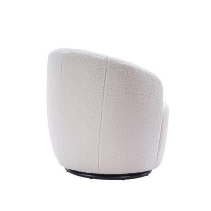 Teddy Fabric Upholstered Barrel Modern Swivel Accent Chair