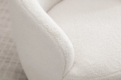 Teddy Fabric Upholstered Barrel Modern Swivel Accent Chair