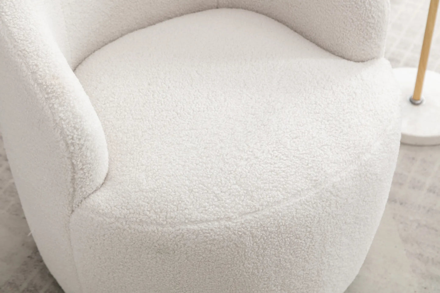 Teddy Fabric Upholstered Barrel Modern Swivel Accent Chair