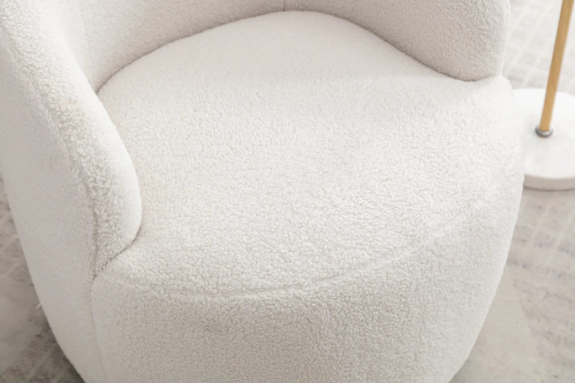 Teddy Fabric Upholstered Barrel Modern Swivel Accent Chair