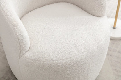 Teddy Fabric Upholstered Barrel Modern Swivel Accent Chair