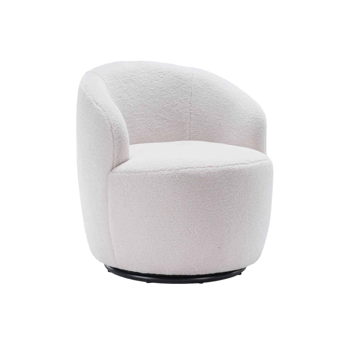 Teddy Fabric Upholstered Barrel Modern Swivel Accent Chair