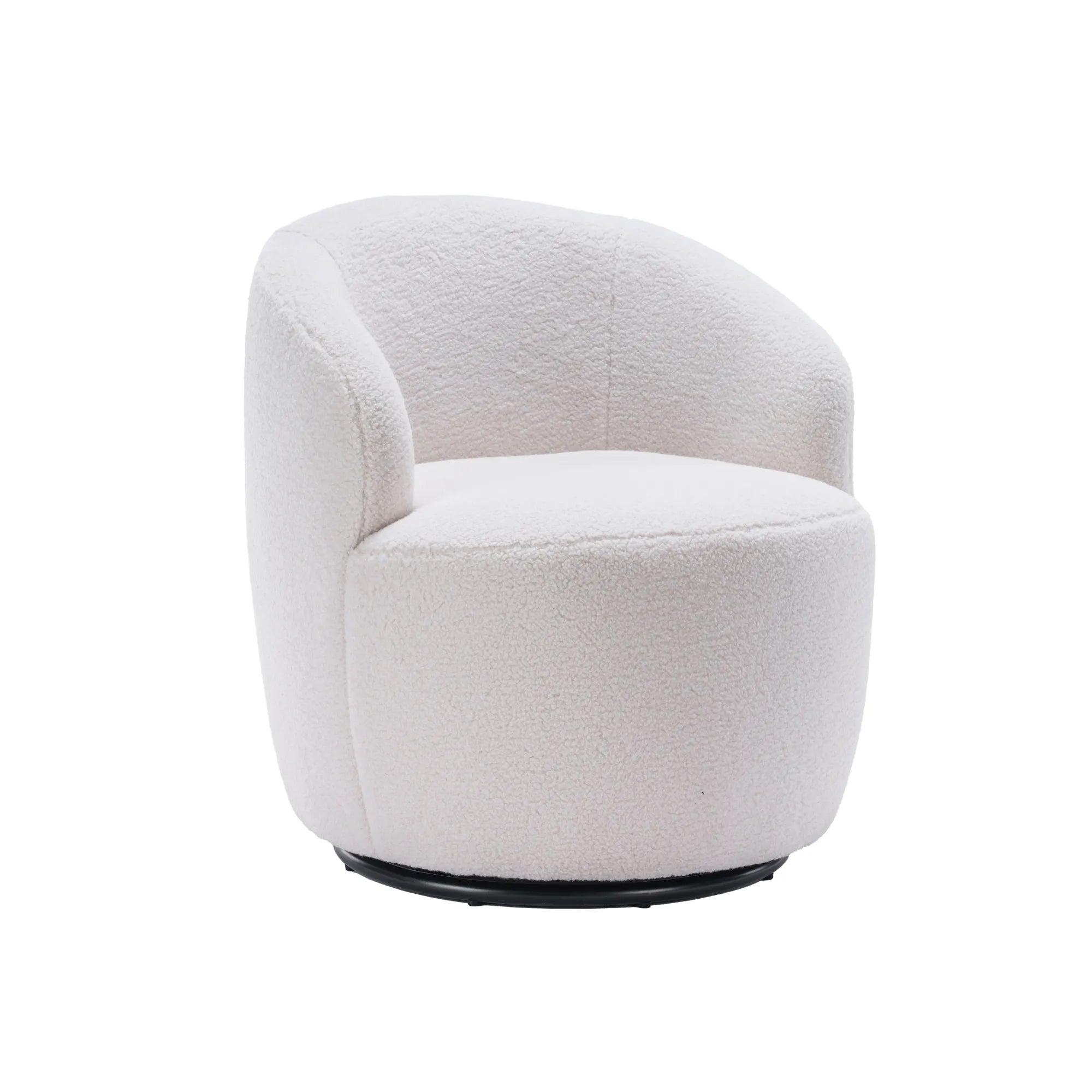 Teddy Fabric Upholstered Barrel Modern Swivel Accent Chair