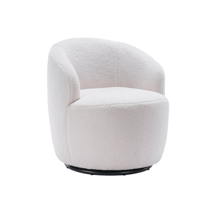 Teddy Fabric Upholstered Barrel Modern Swivel Accent Chair