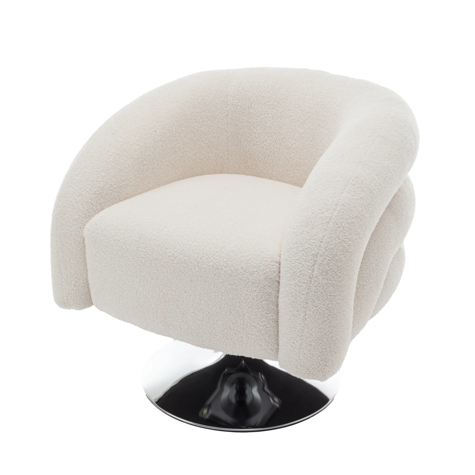 Teddy Fluffy Upholstered Modern Swivel Accent Chair