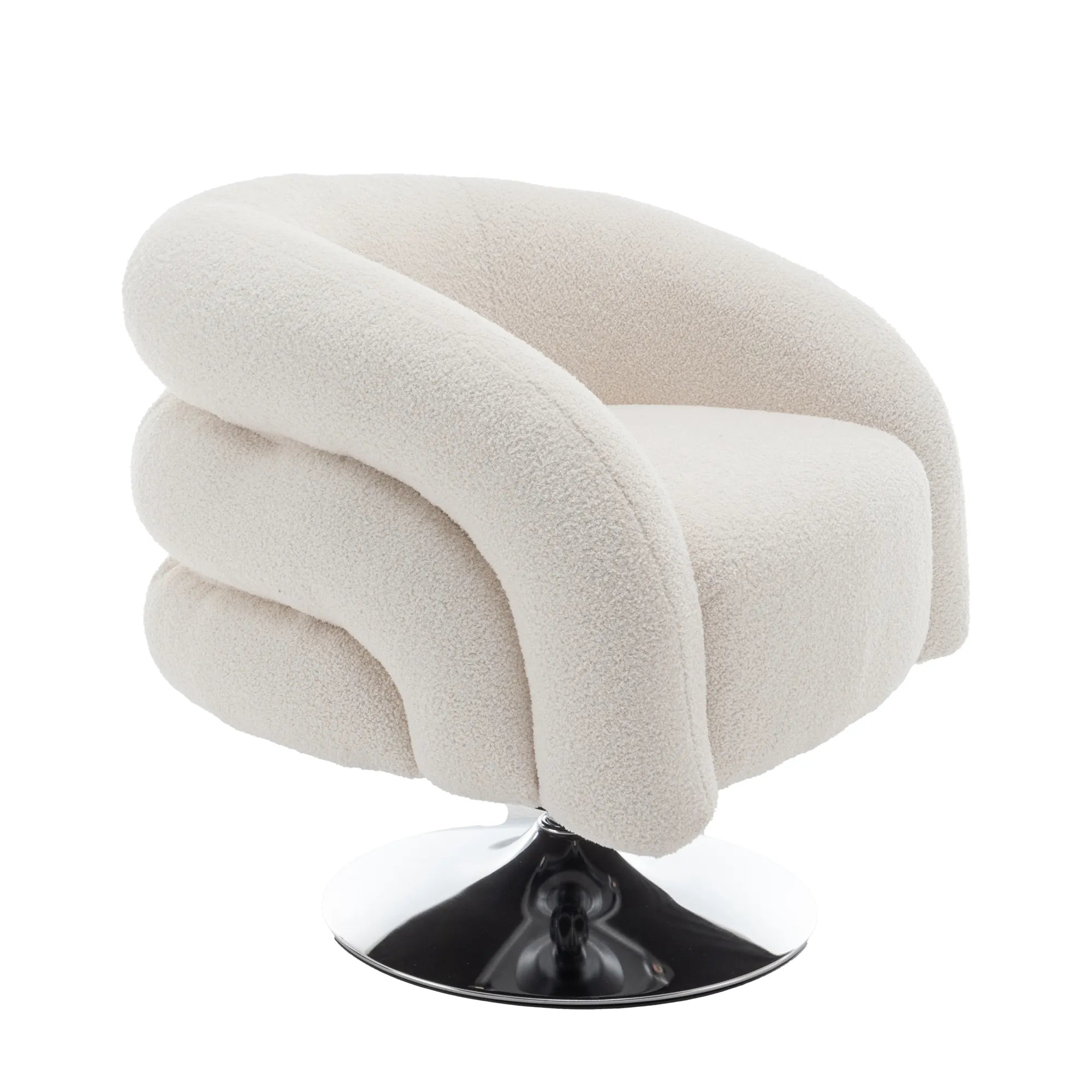 Teddy Fluffy Upholstered Modern Swivel Accent Chair