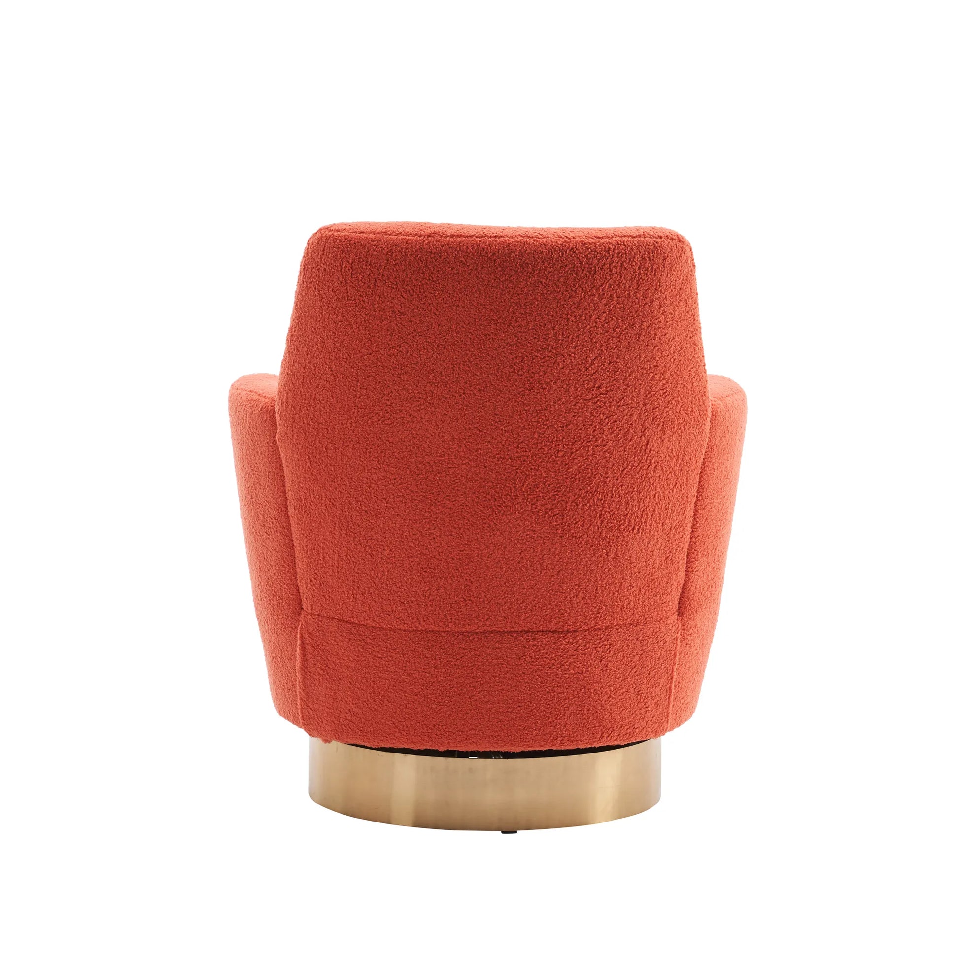 Teddy Swivel Barrel Chair, Accent Chairs with Gold Stainless Steel Base