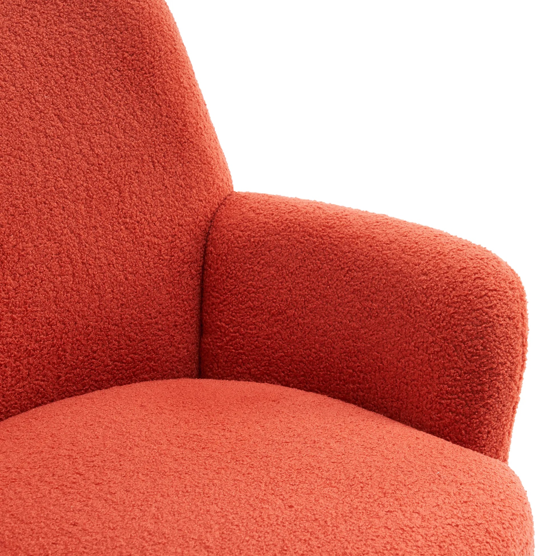 Teddy Swivel Barrel Chair, Accent Chairs with Gold Stainless Steel Base