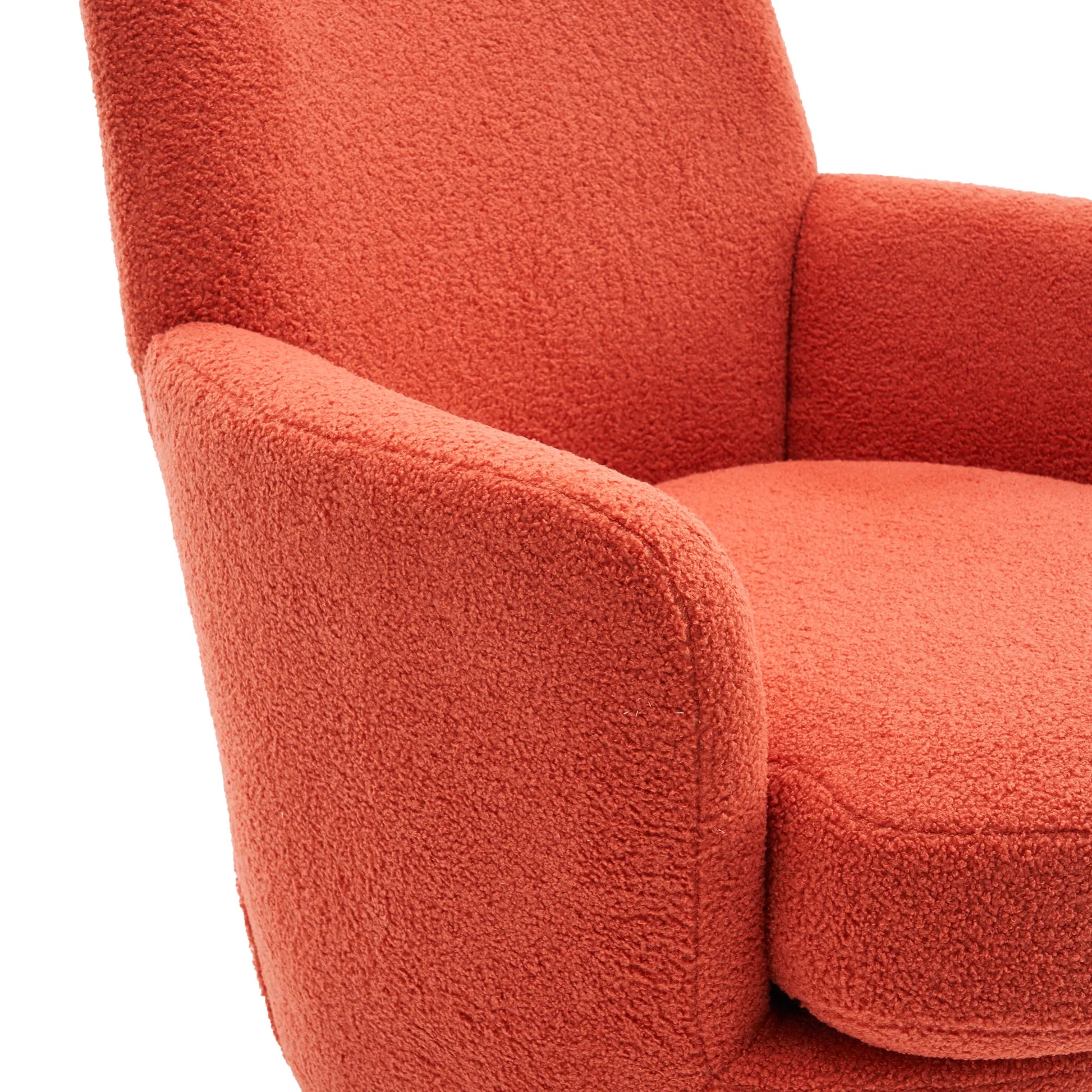 Teddy Swivel Barrel Chair, Accent Chairs with Gold Stainless Steel Base